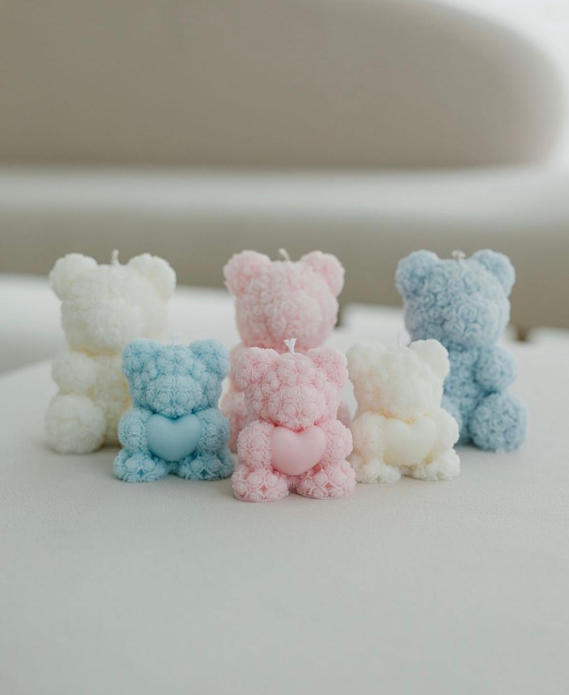 Set of 6 Organic Candles "Sweet Bears"